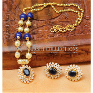 Designer Gold Plated Handmade Necklace Set UC-NEW1004 - Blue - Necklace Set