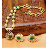 Designer Gold Plated Handmade Necklace Set UC-NEW1004 - Green - Necklace Set