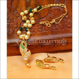Designer Gold Plated Handmade Necklace Set UC-NEW1010 - Green - Necklace Set