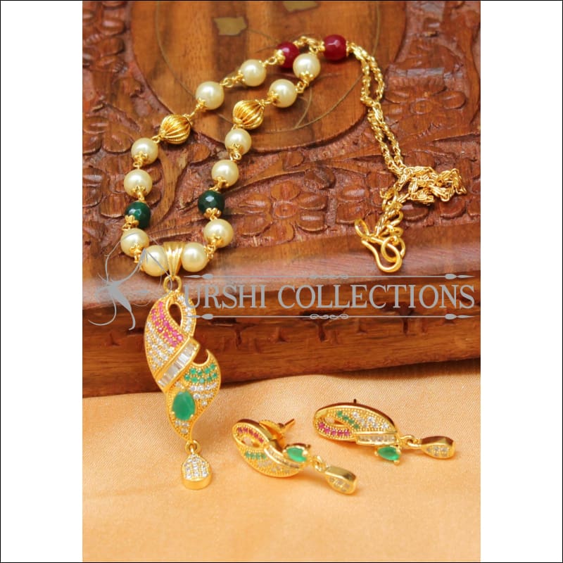 Designer Gold Plated Handmade Necklace Set UC-NEW1010 - Multi - Necklace Set