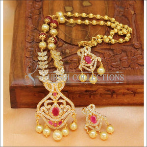 Designer Gold Plated Handmade Necklace Set UC-NEW1016 - Pink - Necklace Set