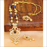 Designer Gold Plated Handmade Necklace Set UC-NEW1026 - Blue - Necklace Set