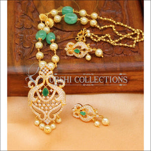 Designer Gold Plated Handmade Necklace Set UC-NEW1026 - Green - Necklace Set