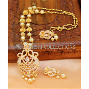 Designer Gold Plated Handmade Necklace Set UC-NEW1026 - White - Necklace Set