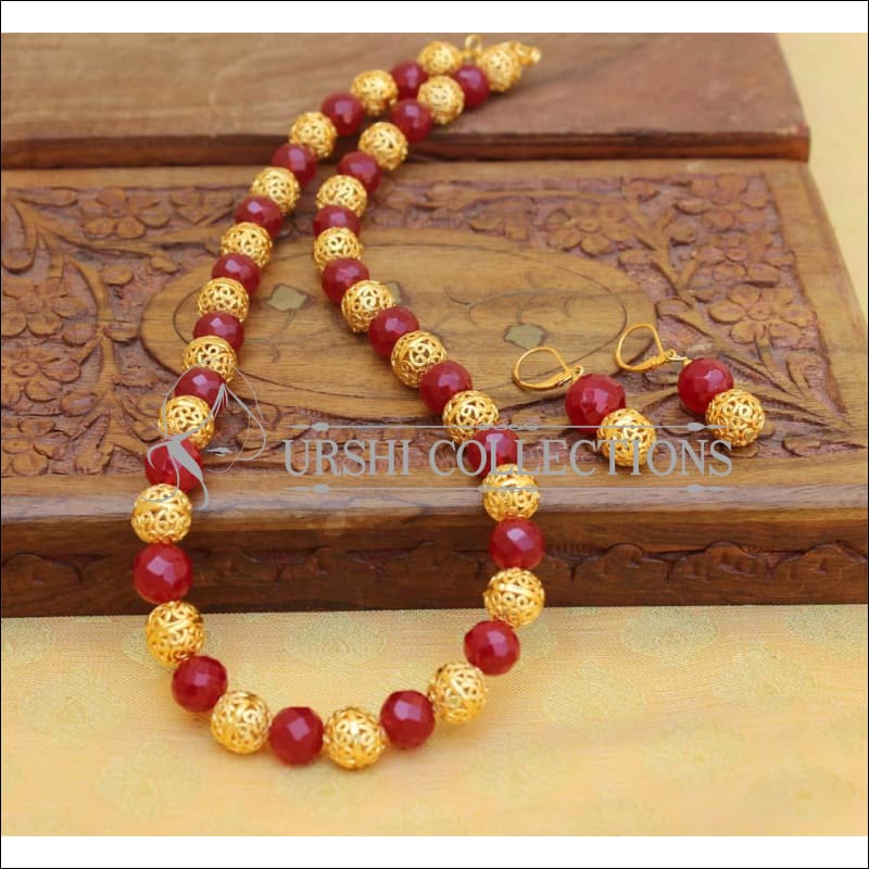 Designer Gold Plated Handmade Necklace Set UC-NEW2792 - Necklace Set