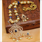 Designer Gold Plated Handmade Necklace Set UC-NEW795 - Blue - Necklace Set