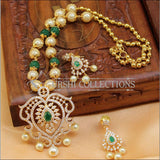 Designer Gold Plated Handmade Necklace Set UC-NEW795 - Green - Necklace Set