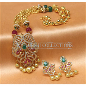 Designer Gold Plated Handmade Peacock Necklace Set UC-NEW1024 - Necklace Set