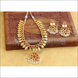 Designer Gold Plated Kempu Necklace Set UC-NEW700 - Red - Necklace Set