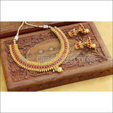Designer Gold Plated Kempu Necklace Set UC-NEW704 - Red - Necklace Set