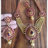 DESIGNER GOLD PLATED KEMPU NECKLACE SET UTV1094 - Necklace Set