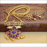 Designer Gold Plated Kempu Pendant Set UC-NEW2637 - Purple - Pendant Set