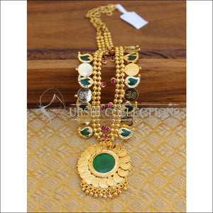 DESIGNER GOLD PLATED KERALA STYLE PALAKKA COIN NECKLACE M45 - Necklace Set