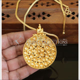Designer Gold plated kerala style pendant with chain M223 - Pendant Set