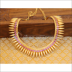 DESIGNER GOLD PLATED KERALA TRADITIONAL NECKLACE UTV514 - necklace set