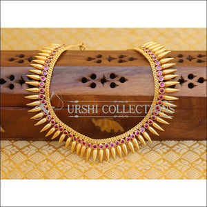 DESIGNER GOLD PLATED KERALA TRADITIONAL NECKLACE UTV514 - necklace set