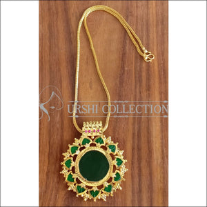 DESIGNER GOLD PLATED KERALA TRADITIONAL PALAKKA PENDANT UTV1299 - Pendant Set