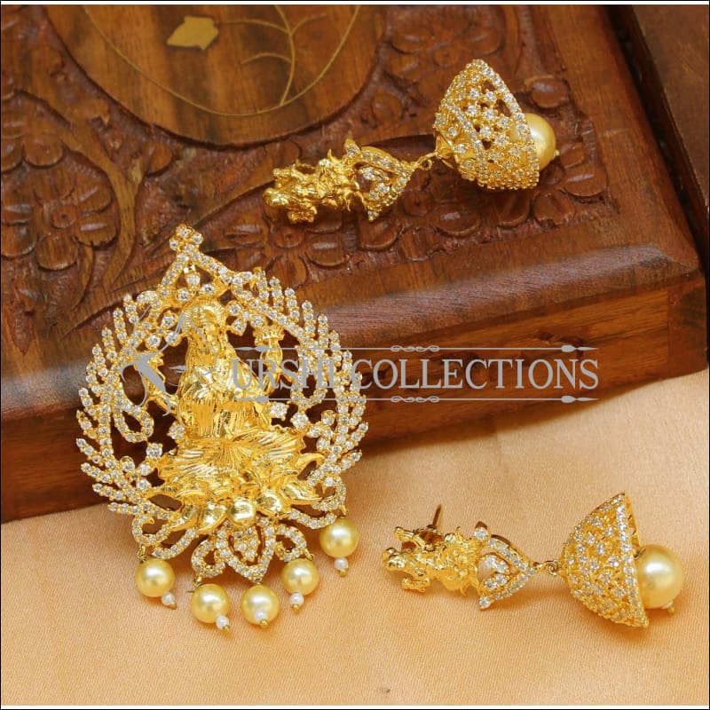 Designer Gold Plated Lakshmi CZ Pendant Set UC-NEW1799 - Pendant Set
