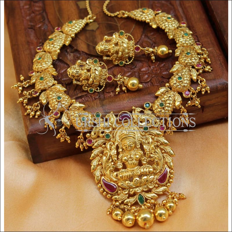 Designer Gold Plated Lakshmi Necklace Set UC-NEW1476 - Necklace Set