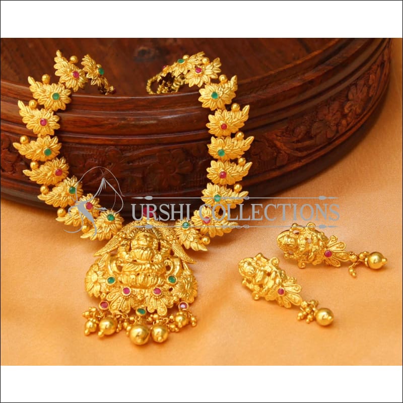 Designer Gold Plated Lakshmi Necklace Set UC-NEW1482 - Necklace Set