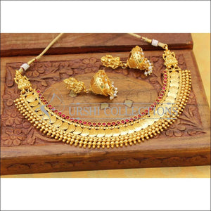 Designer Gold Plated Lakshmi Necklace Set UC-NEW360 - Ruby - Necklace Set