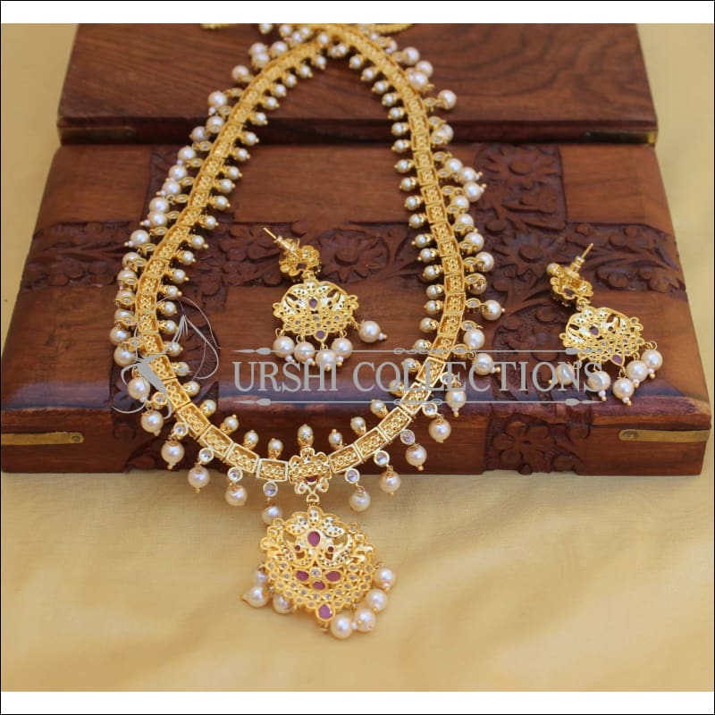 DESIGNER GOLD PLATED LONG NECKLACE SET UC-NEW3188 - Necklace Set