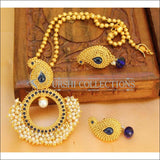 Designer Gold Plated Mango Pendant Set UC-NEW2707 - Blue - Pendant Set