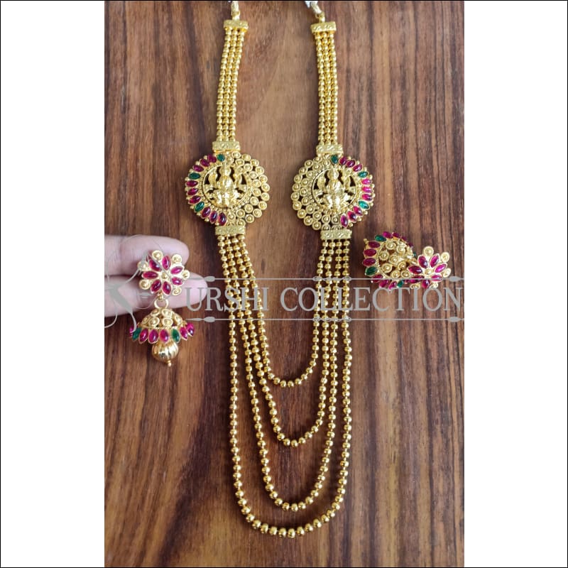 DESIGNER GOLD PLATED MULTY LAYER NECKLACE SET UTV1319 - Necklace Set