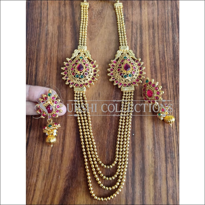 DESIGNER GOLD PLATED MULTY LAYER NECKLACE SET UTV1322 - Necklace Set