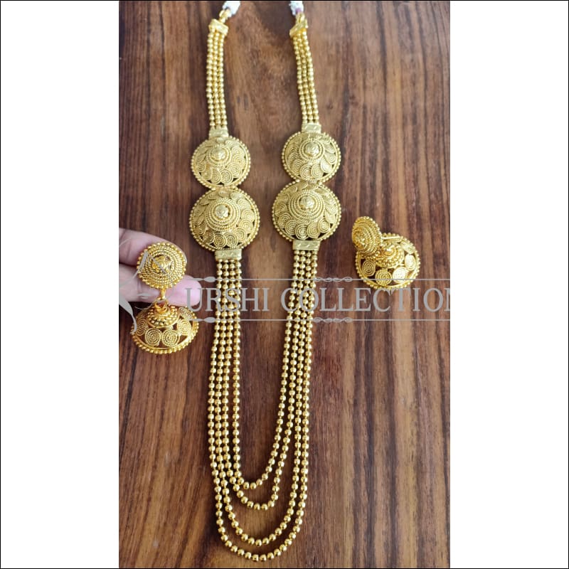 DESIGNER GOLD PLATED MULTY LAYER NECKLACE SET UTV897 - Necklace Set