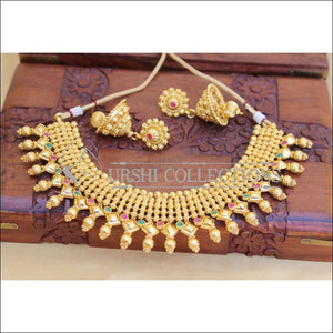 DESIGNER GOLD PLATED NECKLACE SET UC-NEW3112 - Necklace Set