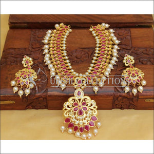 DESIGNER GOLD PLATED NECKLACE SET UC-NEW3184 - Necklace Set