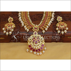 DESIGNER GOLD PLATED NECKLACE SET UC-NEW3184 - Necklace Set