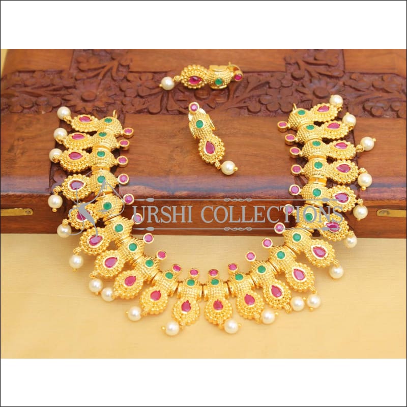DESIGNER GOLD PLATED NECKLACE SET UC-NEW3192 - Multi - Necklace Set