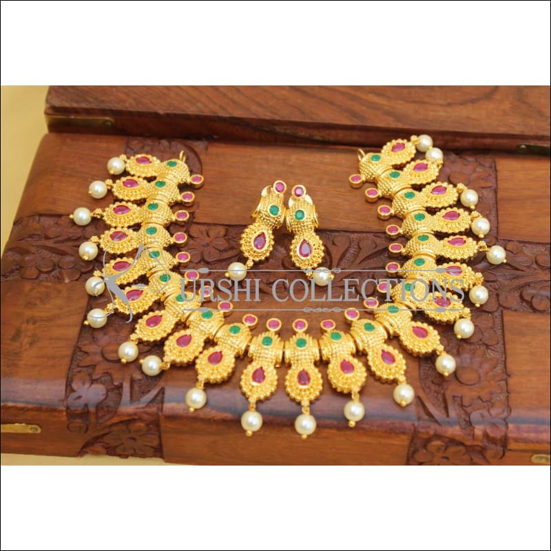 DESIGNER GOLD PLATED NECKLACE SET UC-NEW3192 - Necklace Set