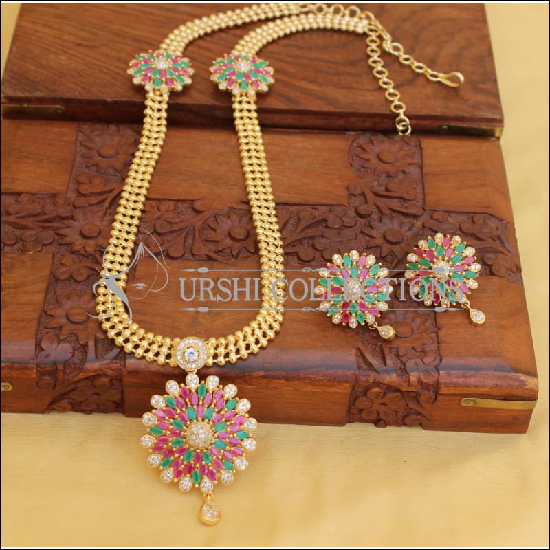 DESIGNER GOLD PLATED NECKLACE SET UC-NEW3226 - Multi - Necklace Set