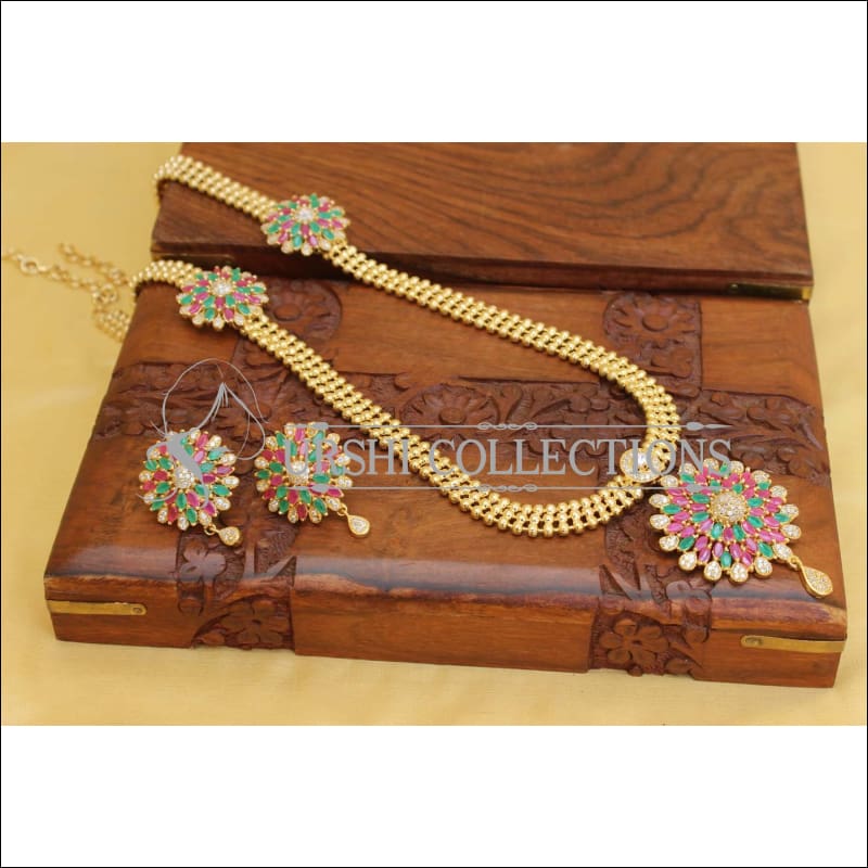 DESIGNER GOLD PLATED NECKLACE SET UC-NEW3226 - Necklace Set