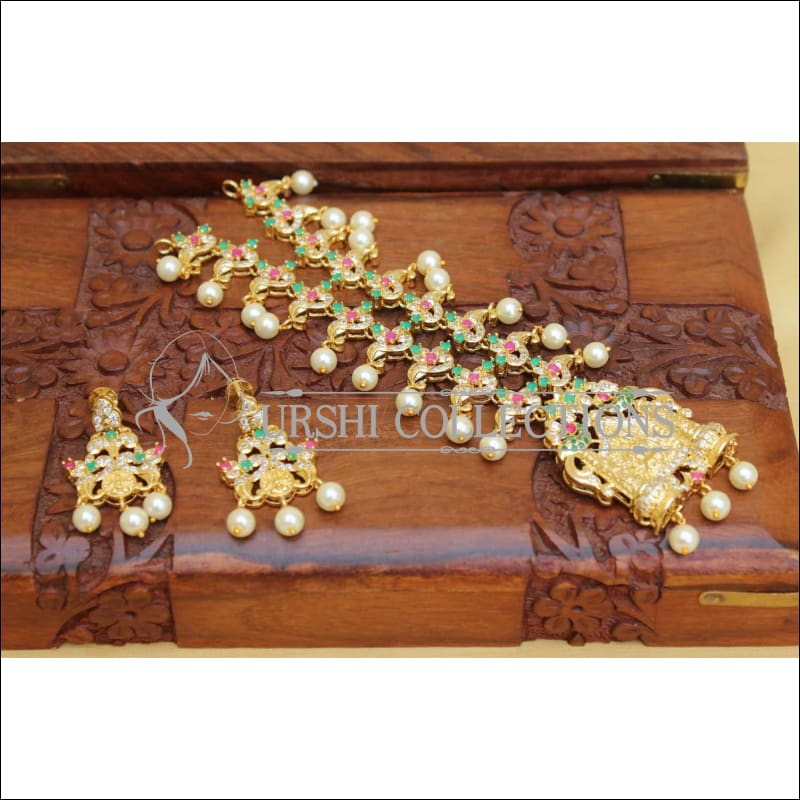 DESIGNER GOLD PLATED NECKLACE SET UC-NEW3242 - Necklace Set