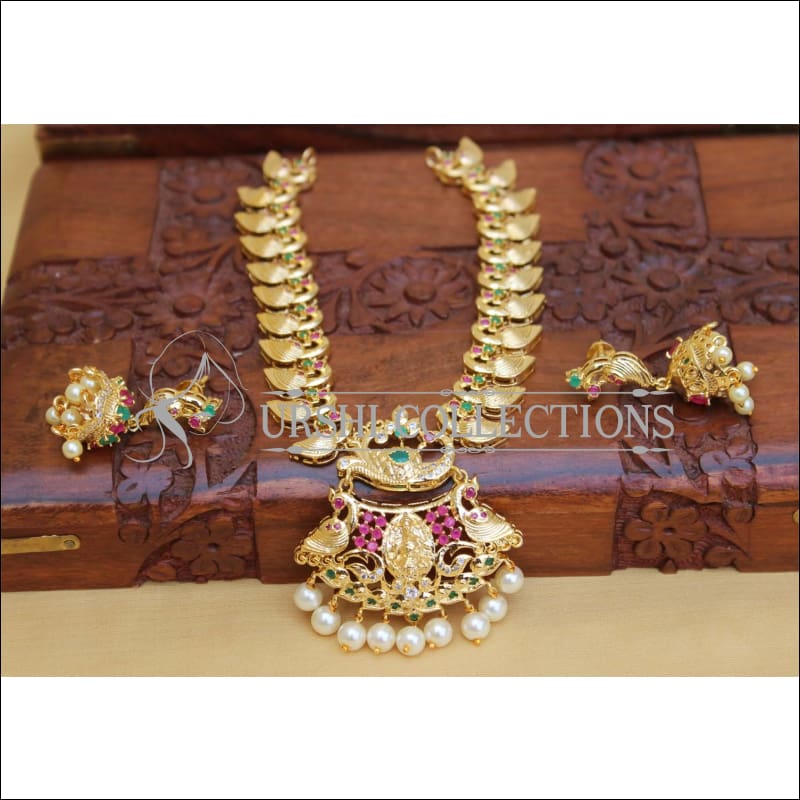 DESIGNER GOLD PLATED NECKLACE SET UC-NEW3245 - Multi - Necklace Set