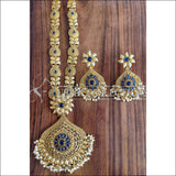 DESIGNER GOLD PLATED NECKLACE SET UTV1107 - BLUE - Necklace Set