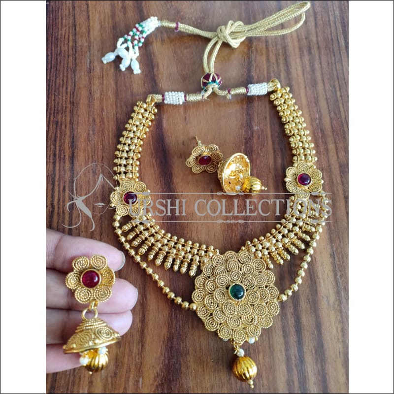 DESIGNER GOLD PLATED NECKLACE SET UTV1135 - Necklace Set