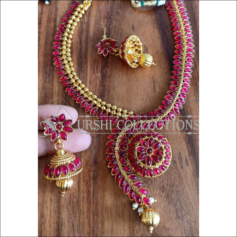 DESIGNER GOLD PLATED NECKLACE SET UTV1154 - Necklace Set