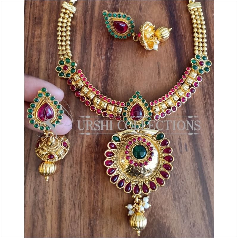 DESIGNER GOLD PLATED NECKLACE SET UTV1156 - Necklace Set