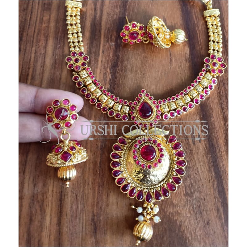 DESIGNER GOLD PLATED NECKLACE SET UTV1156 - Necklace Set