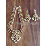 DESIGNER GOLD PLATED NECKLACE SET UTV1209 - RUBY - Necklace Set