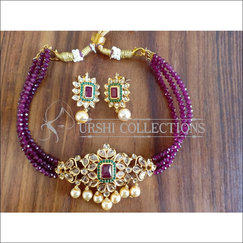 DESIGNER GOLD PLATED NECKLACE SET UTV1255 - Necklace Set