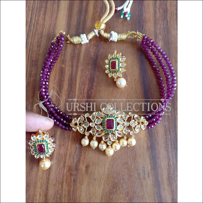 DESIGNER GOLD PLATED NECKLACE SET UTV1255 - Necklace Set