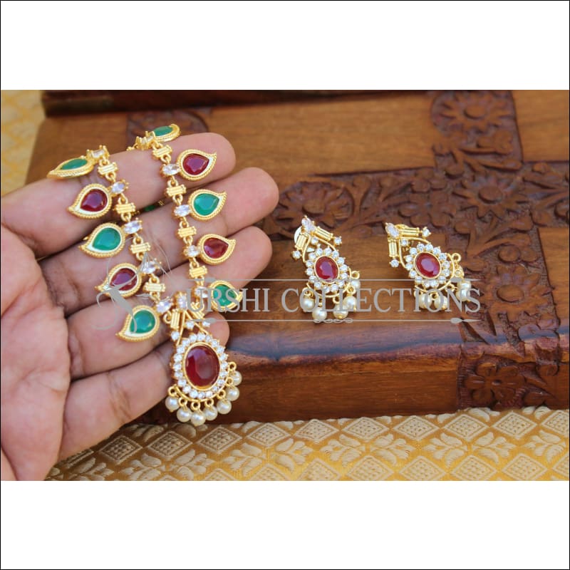 DESIGNER GOLD PLATED NECKLACE SET UTV339 - Necklace Set