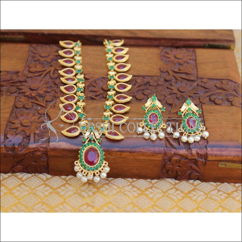 DESIGNER GOLD PLATED NECKLACE SET UTV342 - Necklace Set