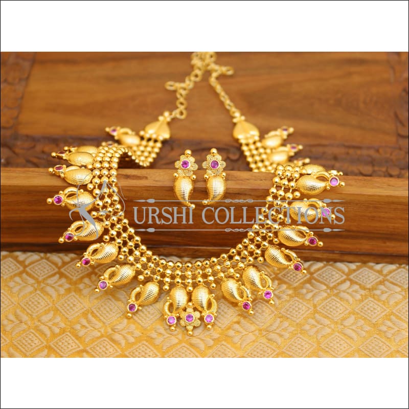 DESIGNER GOLD PLATED NECKLACE SET UTV760 - Necklace Set